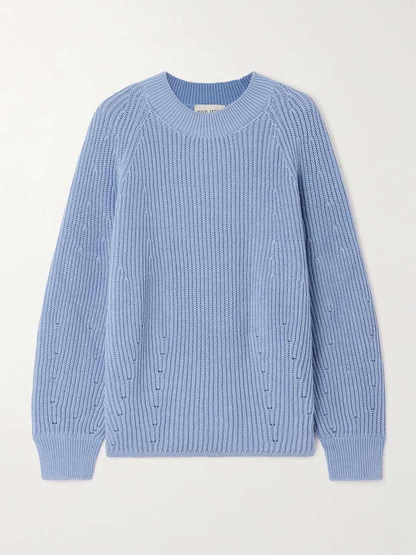 HIGH SPORT Greta Ribbed Cotton Sweater