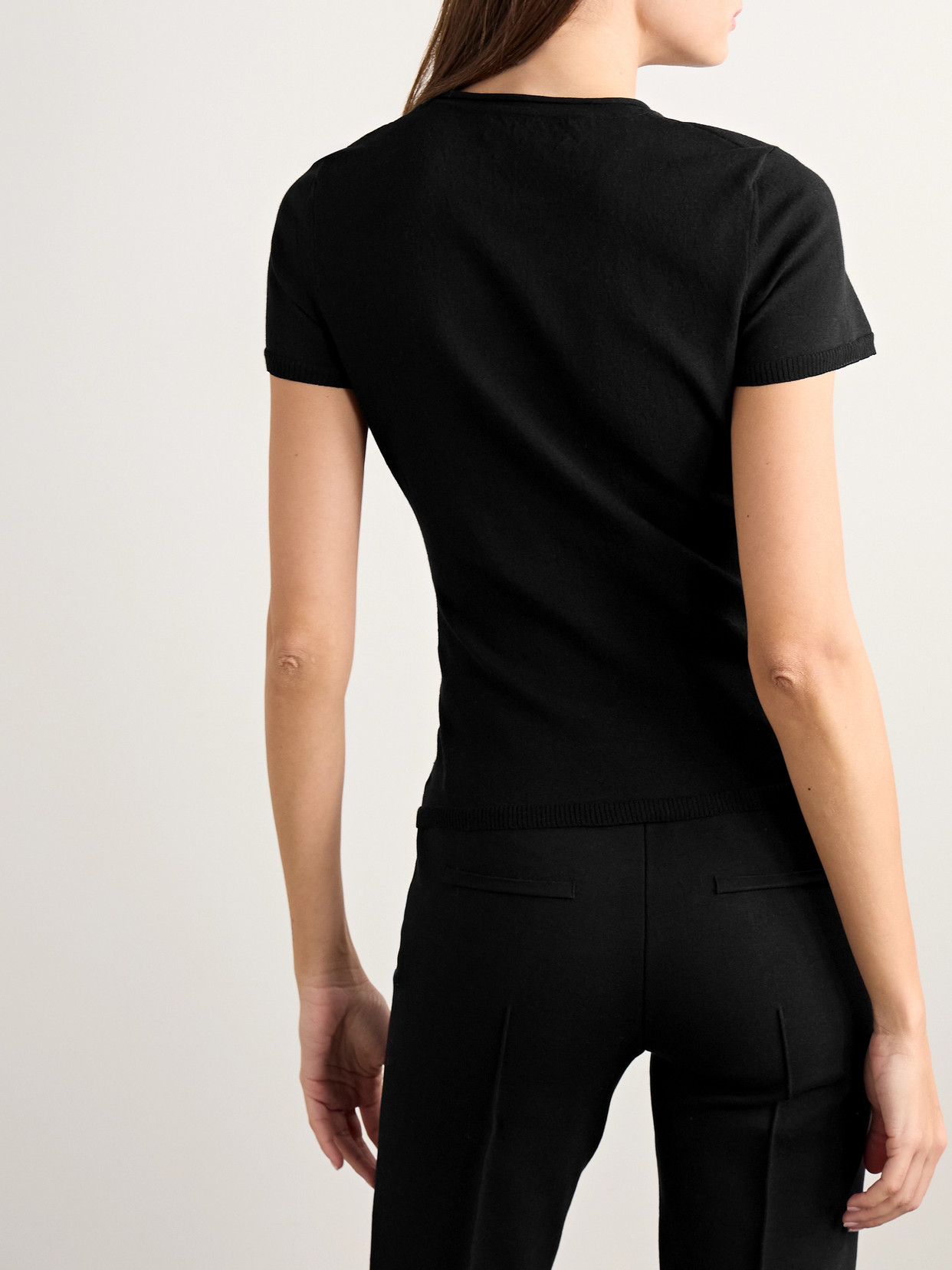 High Sport Nat Cotton-blend Jacquard-knit Top In Black