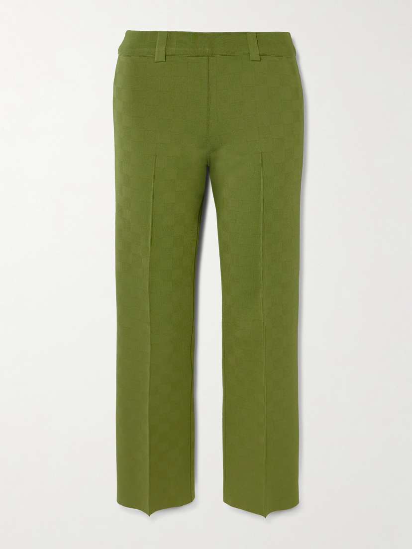 HIGH SPORT Nsfw Jules Checked Jacquard-knit Slim-leg Pants