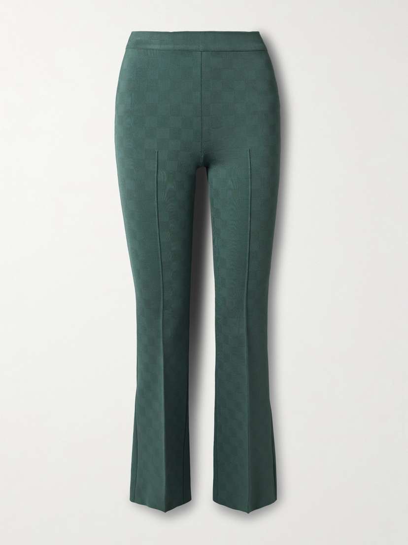 HIGH SPORT Long Kick Stretch-jacquard Flared Pants