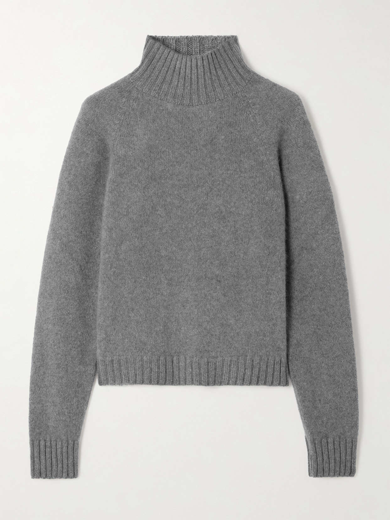 The Elder Statesman Cropped Cashmere Turtleneck Sweater In Gray