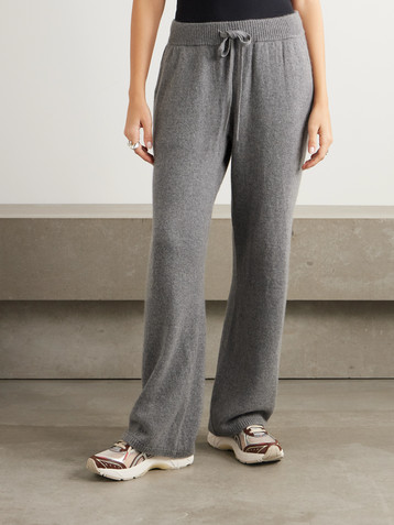 The Elder Statesman Cashmere wide-leg track pants
