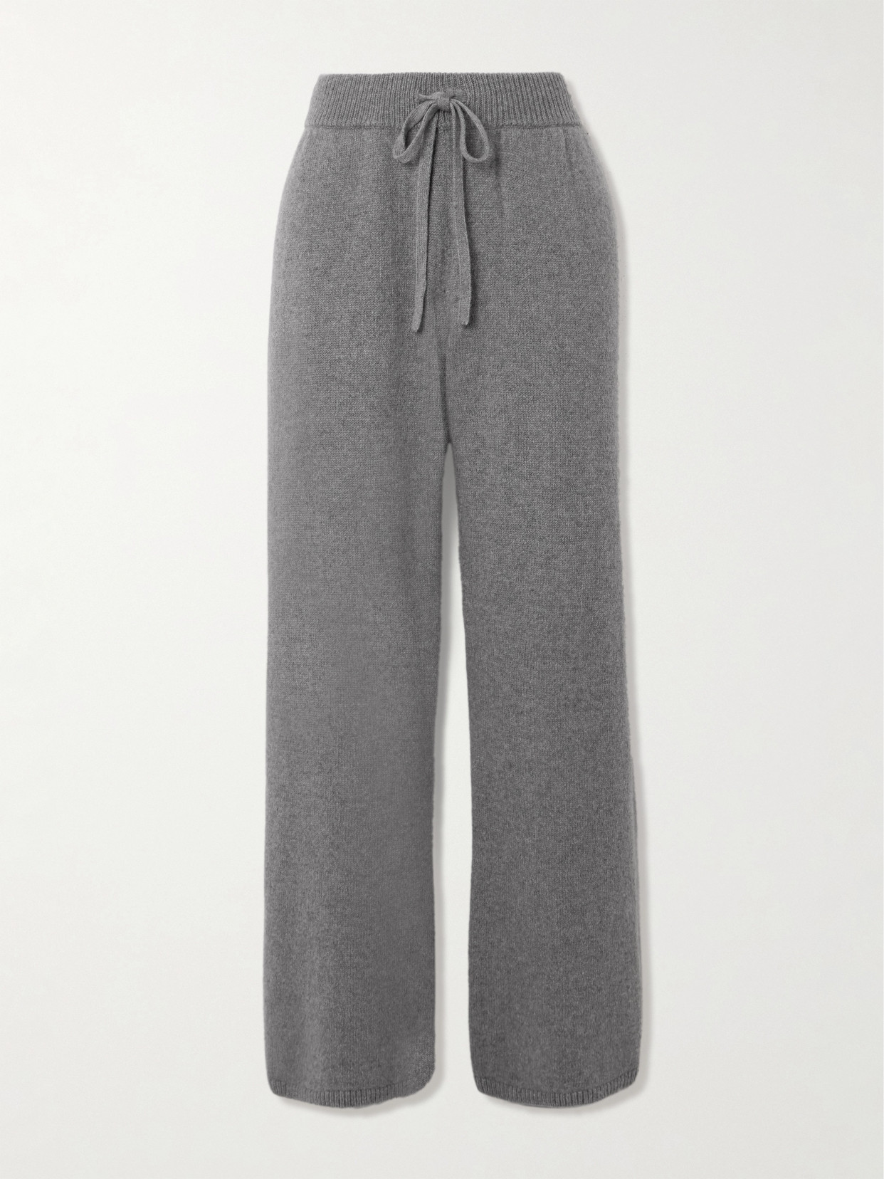 The Elder Statesman Cashmere Wide-leg Track Pants In Gray
