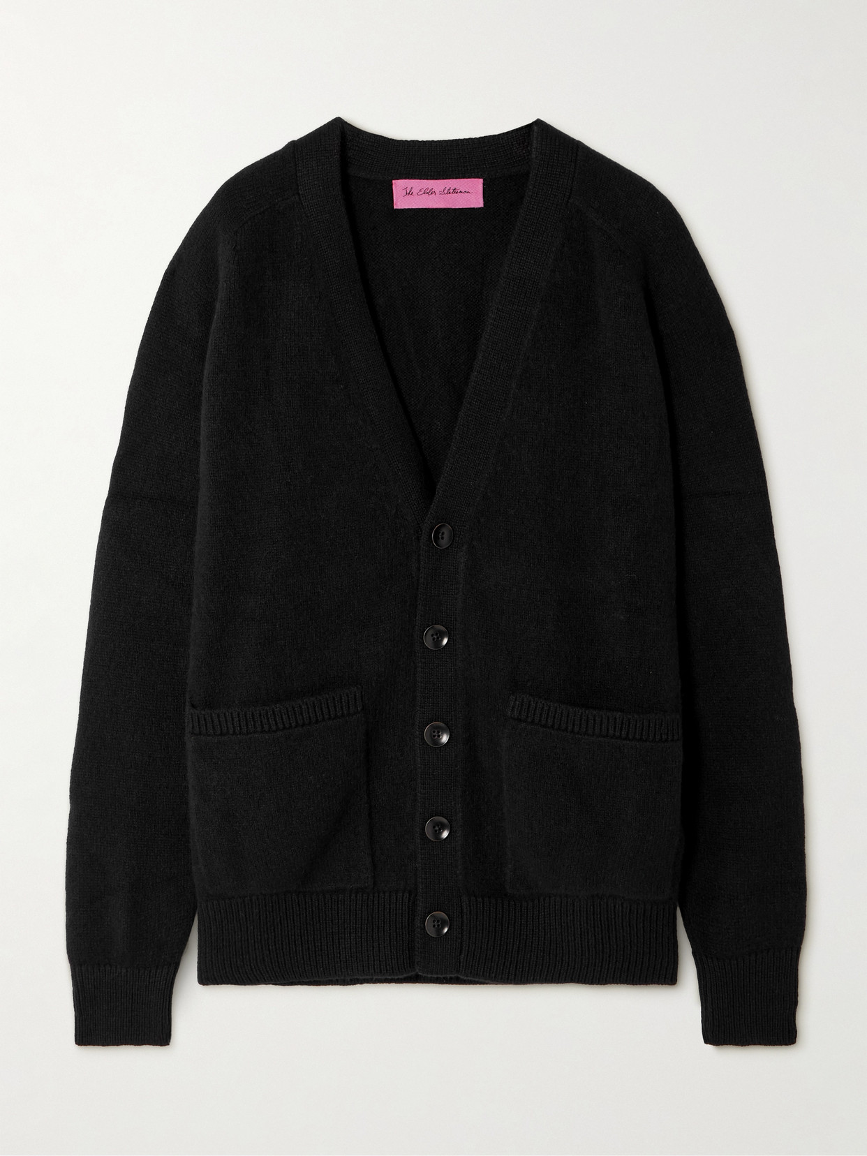 The Elder Statesman Cashmere Cardigan In Black