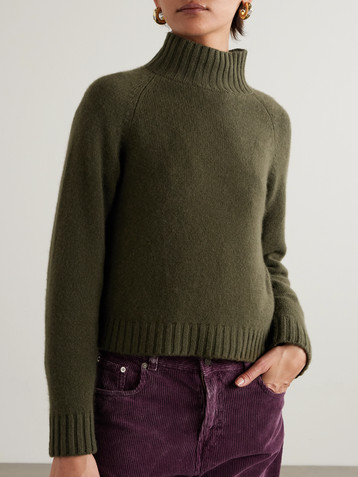 The Elder Statesman Cropped cashmere turtleneck sweater