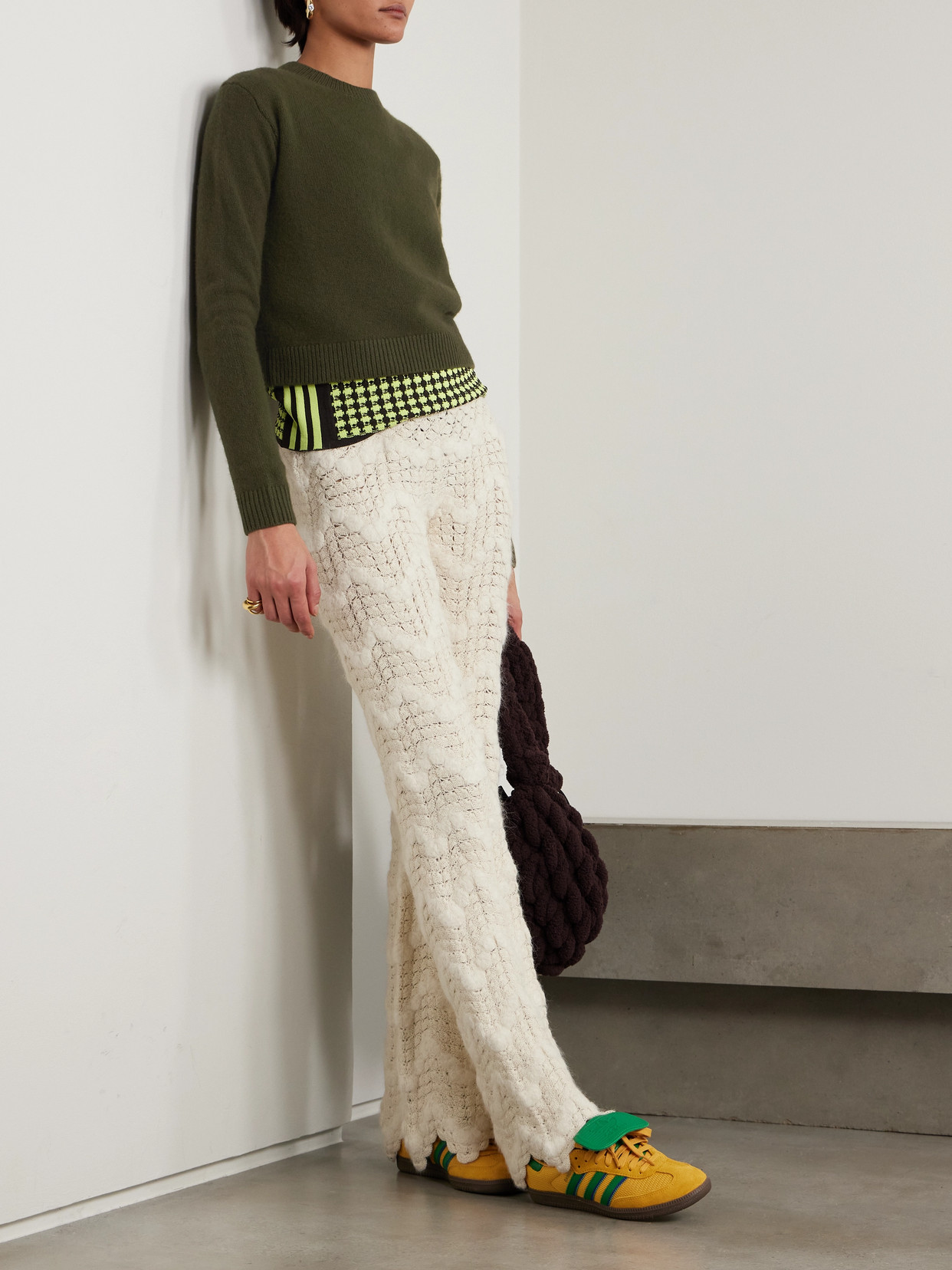 The Elder Statesman Cashmere Sweater In Green