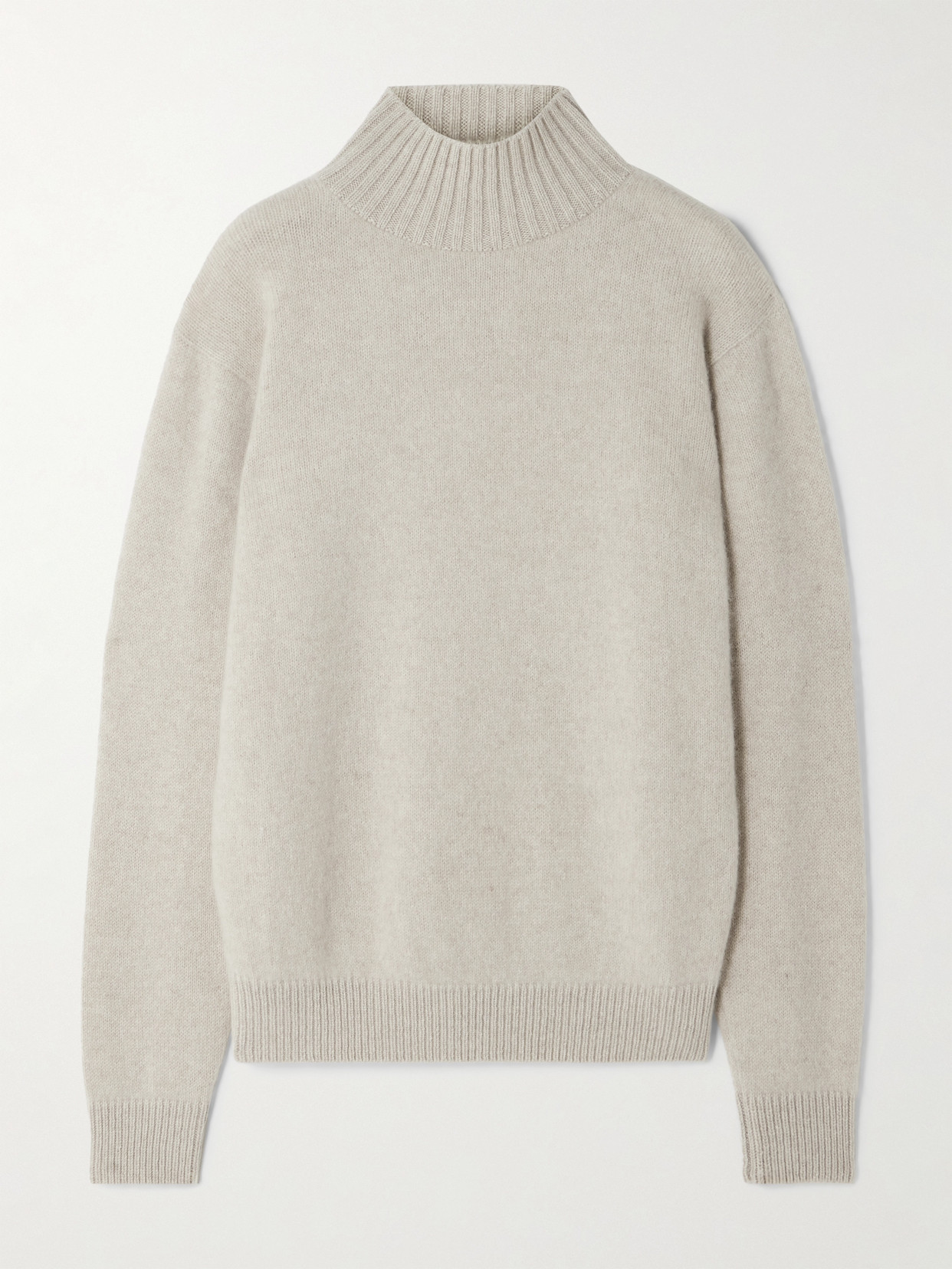 The Elder Statesman Cashmere Turtleneck Sweater In Ecru