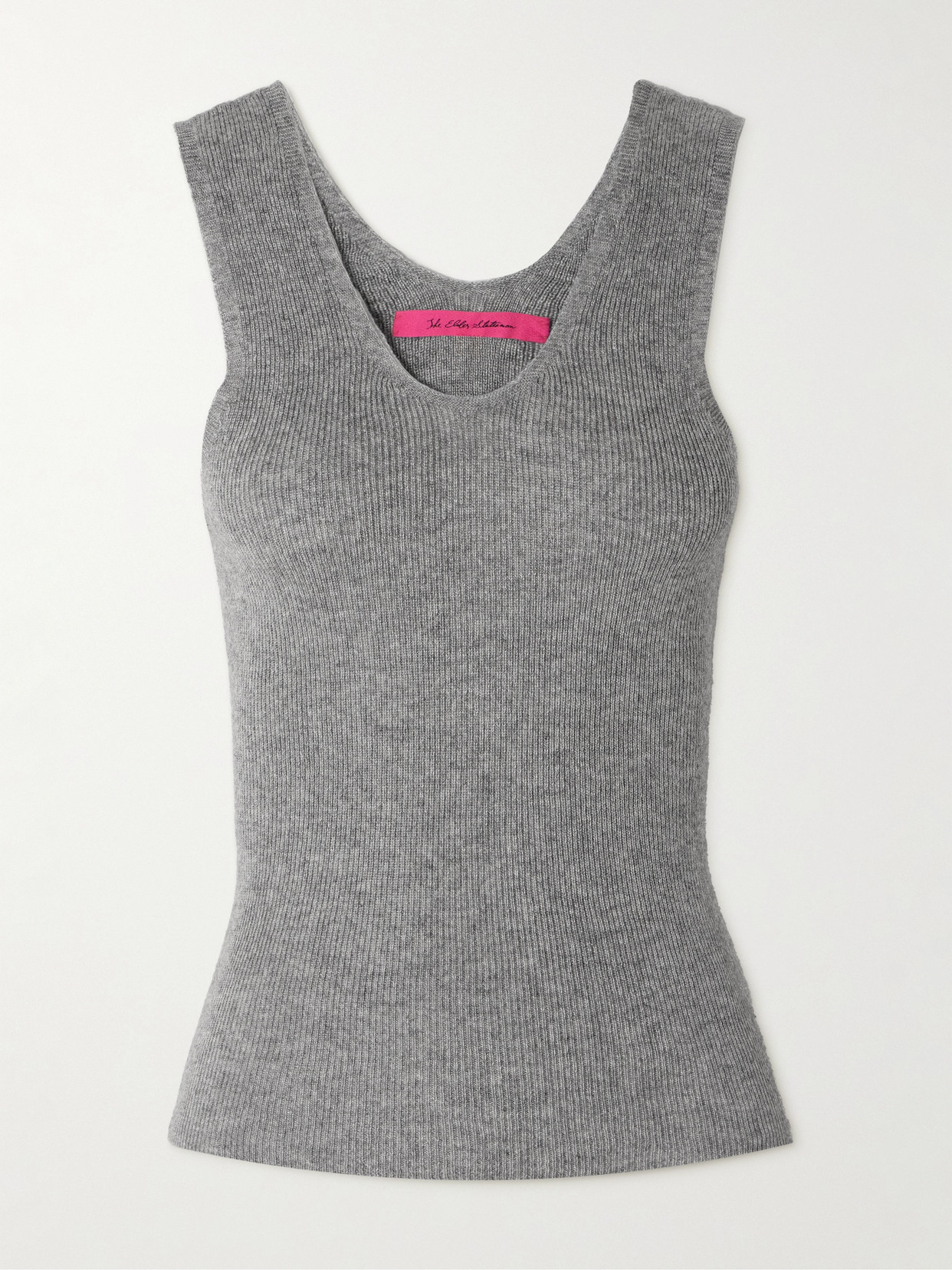 Shop The Elder Statesman Delicash Cashmere And Silk-blend Tank In Gray