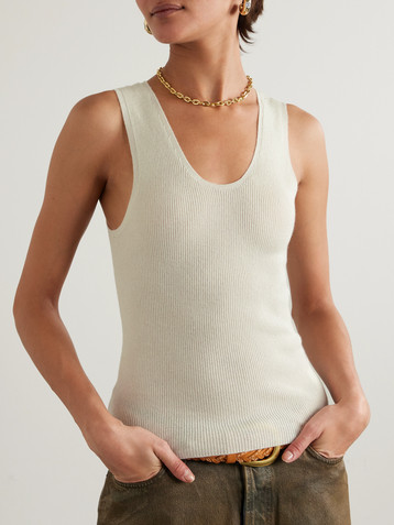 The Elder Statesman Delicash cashmere and silk-blend tank