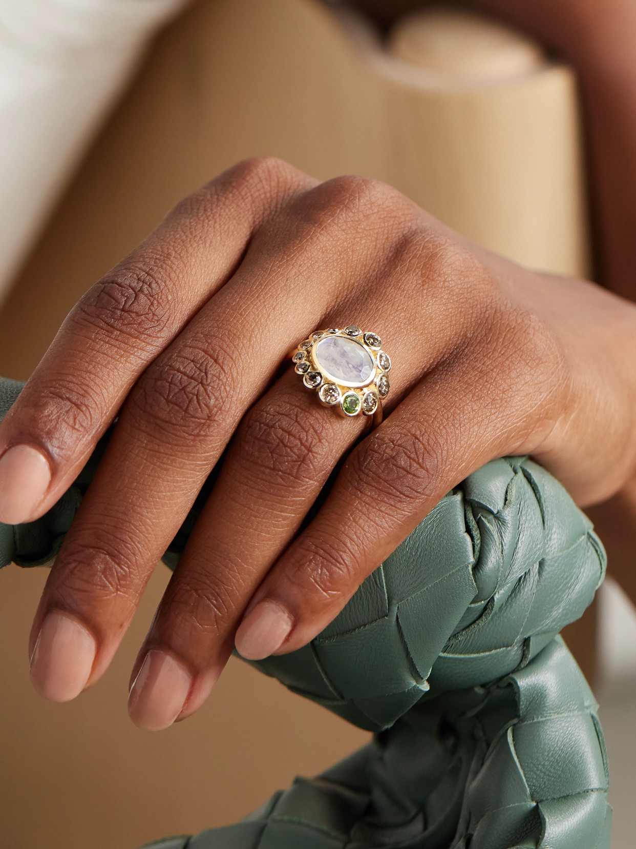 Pascale Monvoisin Jasmine 9-karat Gold Multi-stone Ring In White