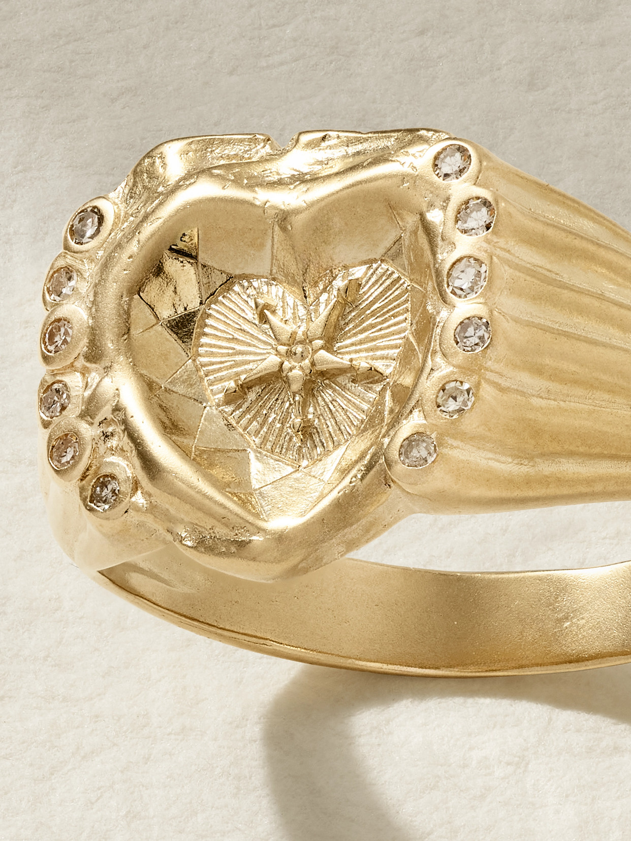 Pascale Monvoisin Chiara 9-karat Gold Diamond Signet Ring In Gold