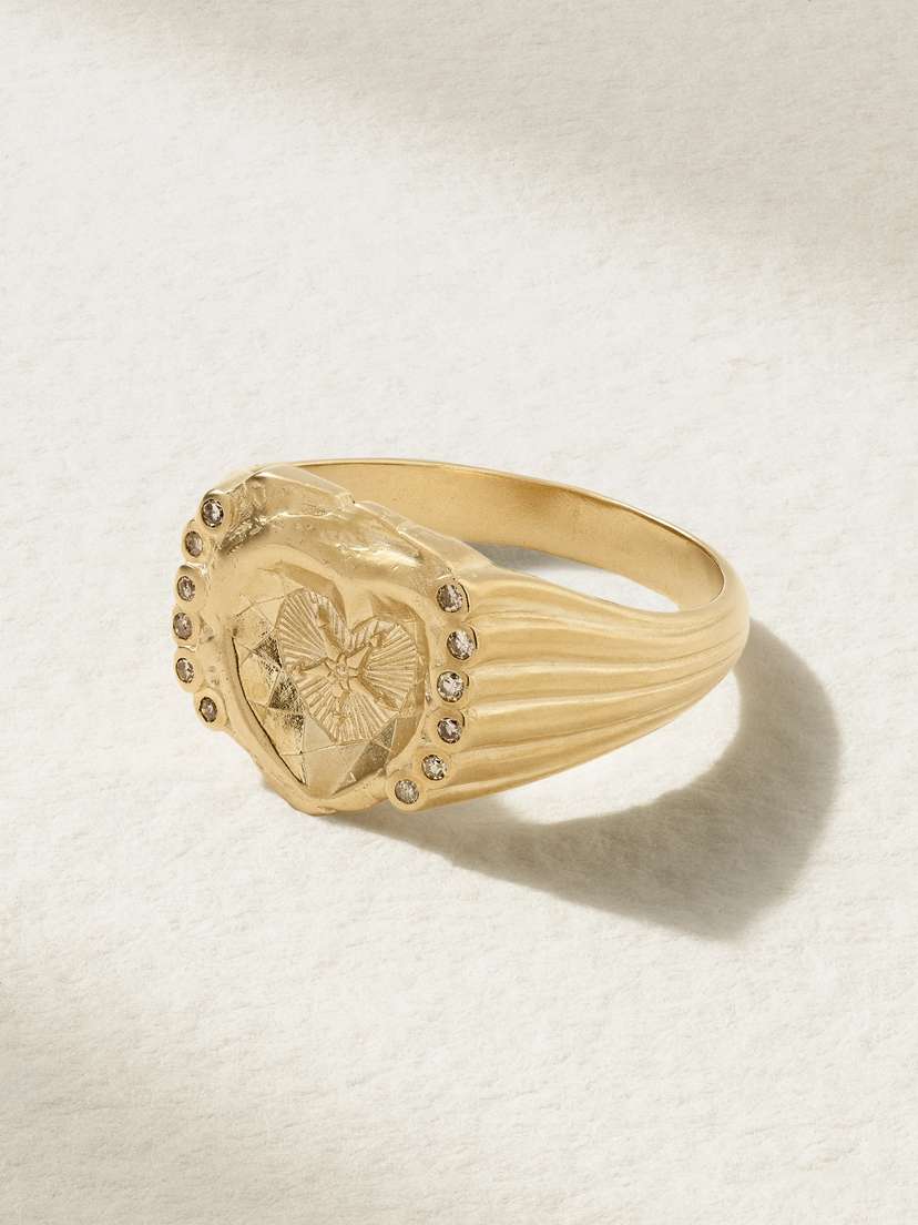 Pascale Monvoisin Chiara 9-karat Gold Diamond Signet Ring