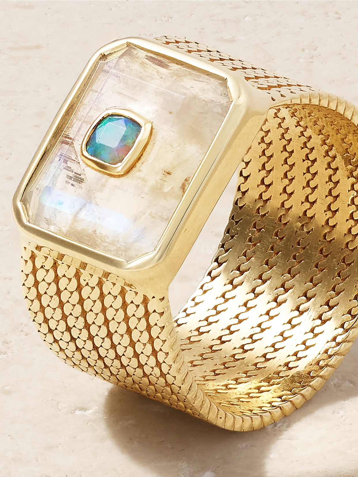 Pascale Monvoisin Anton N°2 9-karat Gold, Moonstone And Opal Ring In Gold