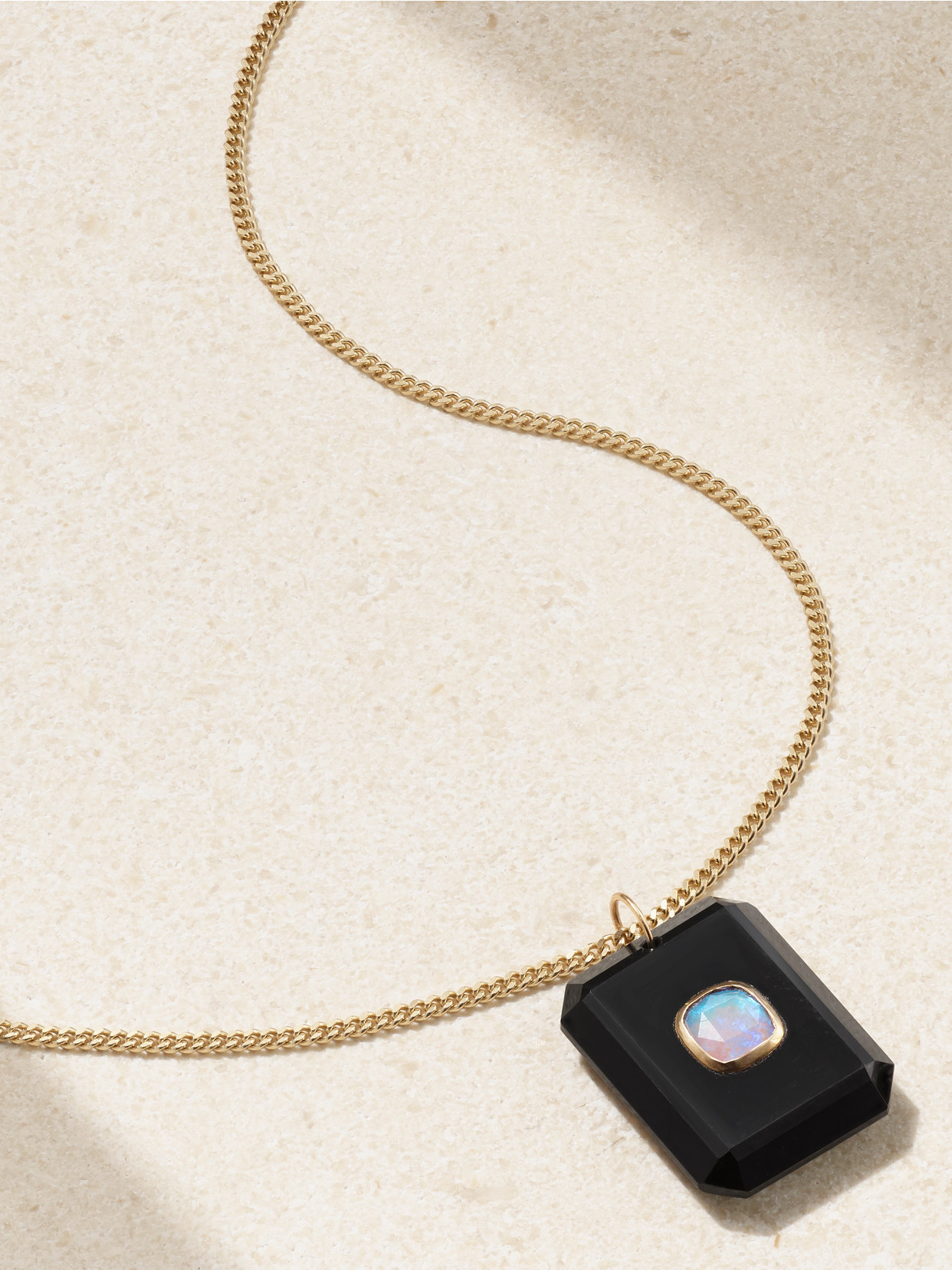 Pascale Monvoisin Anton N°2 9-karat Gold, Onyx And Opal Necklace In Black