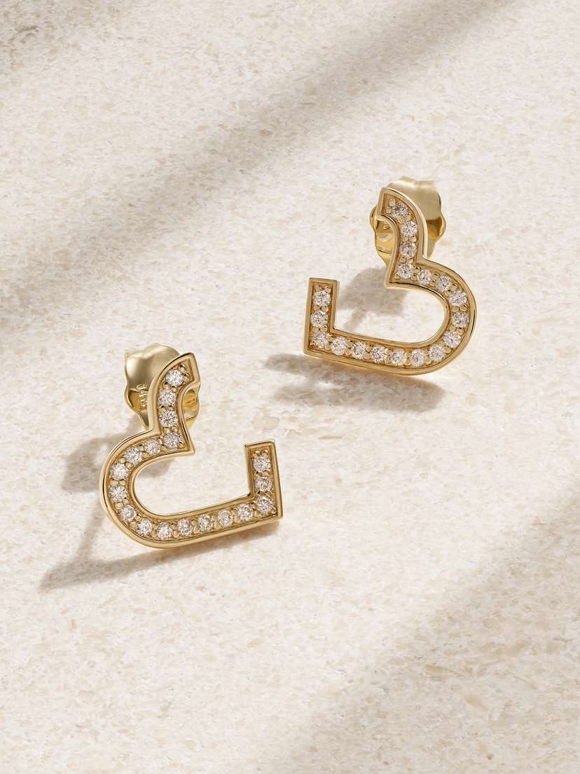Sydney Evan Small Heart 14-karat Gold Diamond Earrings