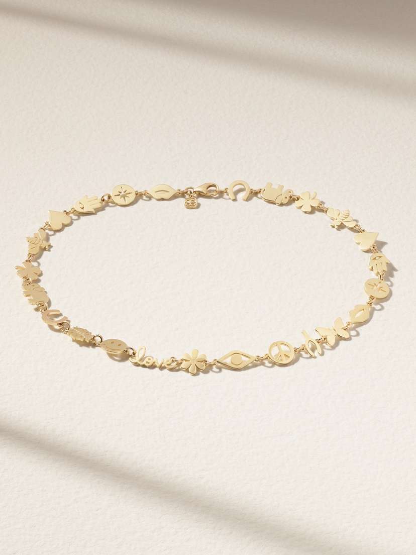 Sydney Evan Tiny Pure 14-karat Gold Anklet