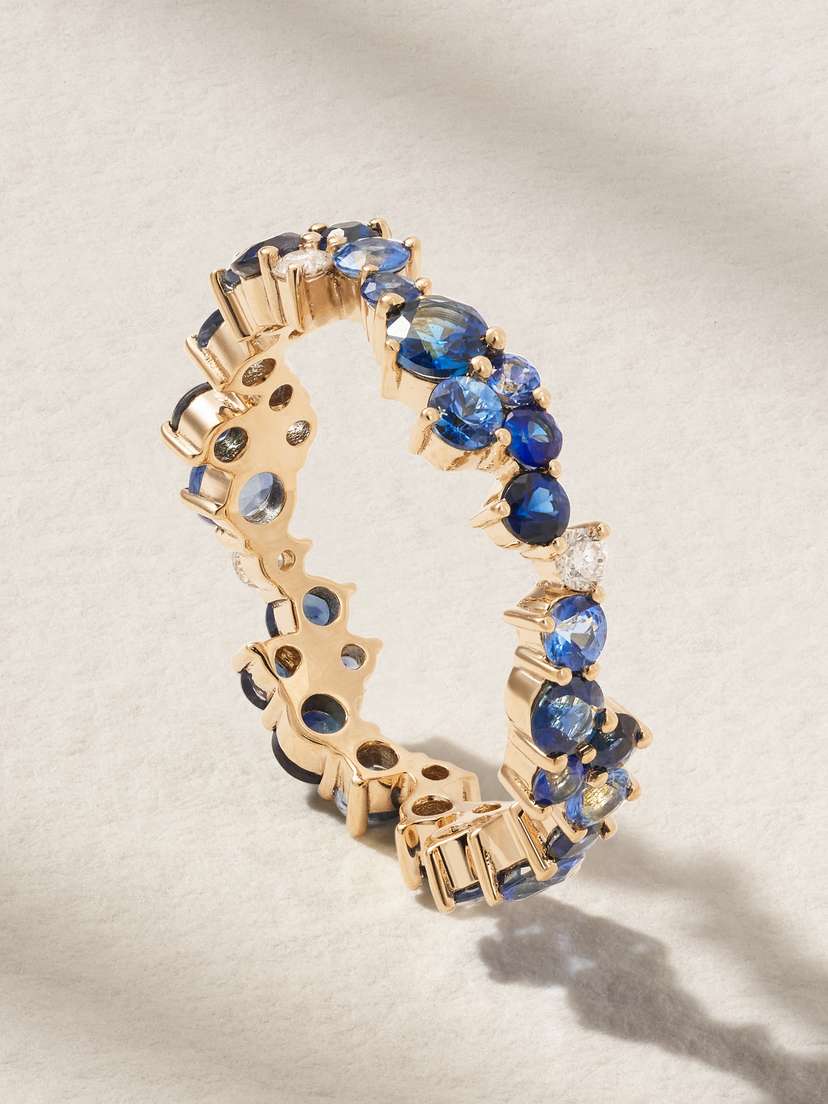 Sydney Evan 14-karat Gold Sapphire And Diamond Eternity Ring