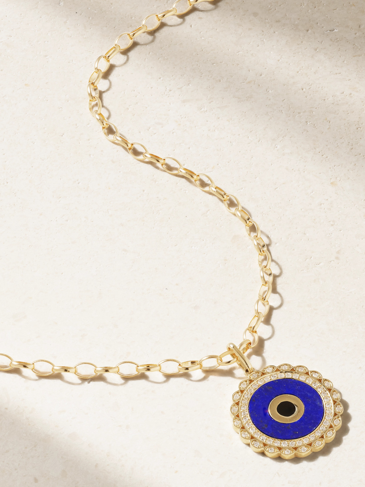 Sydney Evan 14-karat Gold, Diamond And Lapis Lazuli Necklace In Blue
