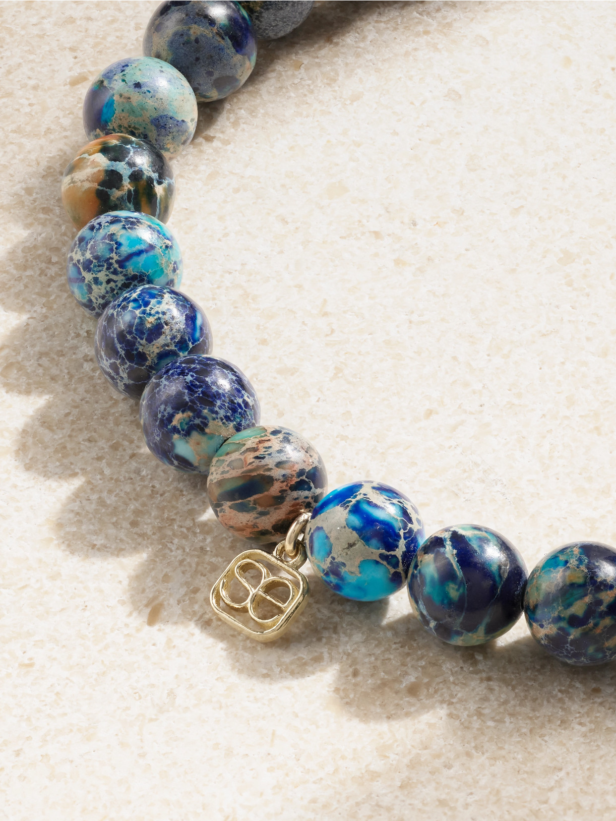 Sydney Evan Happy Face Heart 14-karat Gold Multi-stone Bracelet In Blue