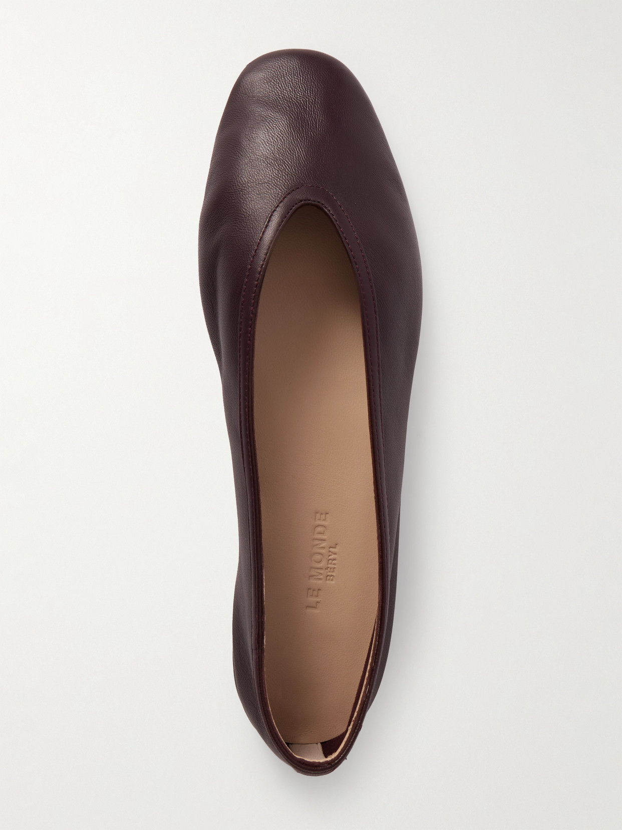 Shop Le Monde Beryl Luna Leather Ballet Flats In Burgundy
