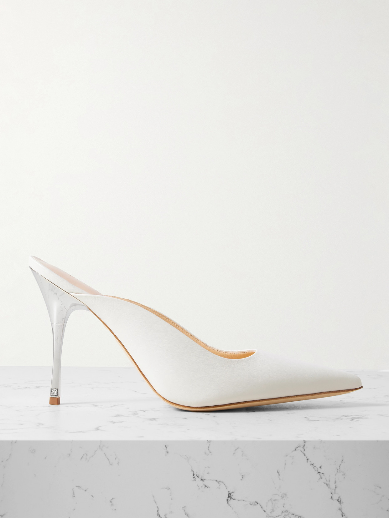 Magda Butrym - Leather Point-toe Mules - White