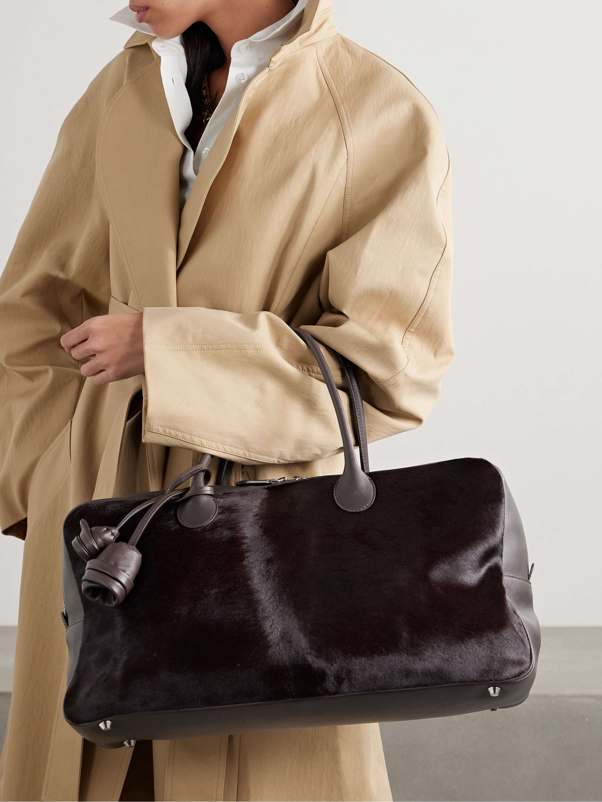 MAGDA BUTRYM Brigitte large leather trimmed calf hair weekend bag
