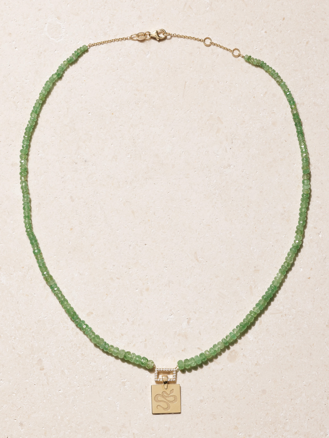 Diane Kordas Snake 14-karat Gold, Tsavorite And Diamond Necklace In Gold