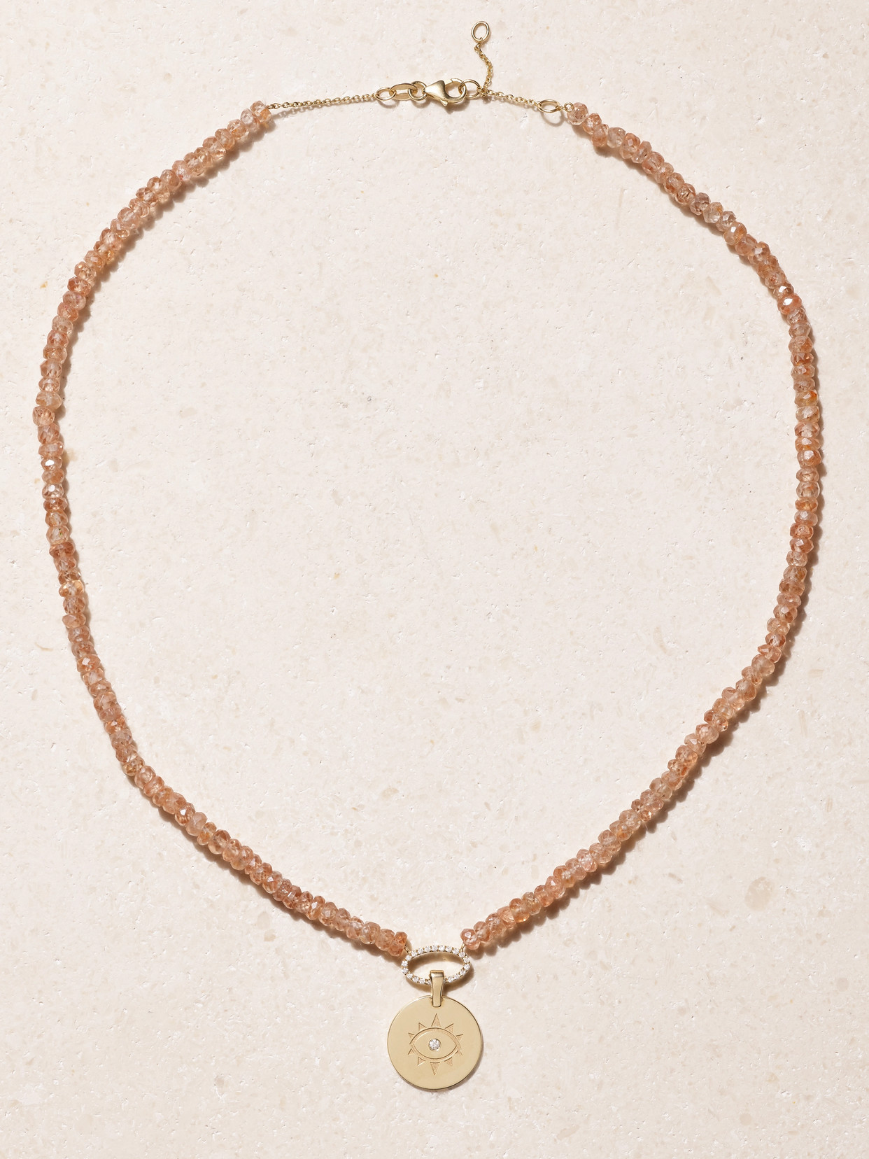 Diane Kordas Evil Eye 14-karat Gold, Zircon And Diamond Necklace In Gold