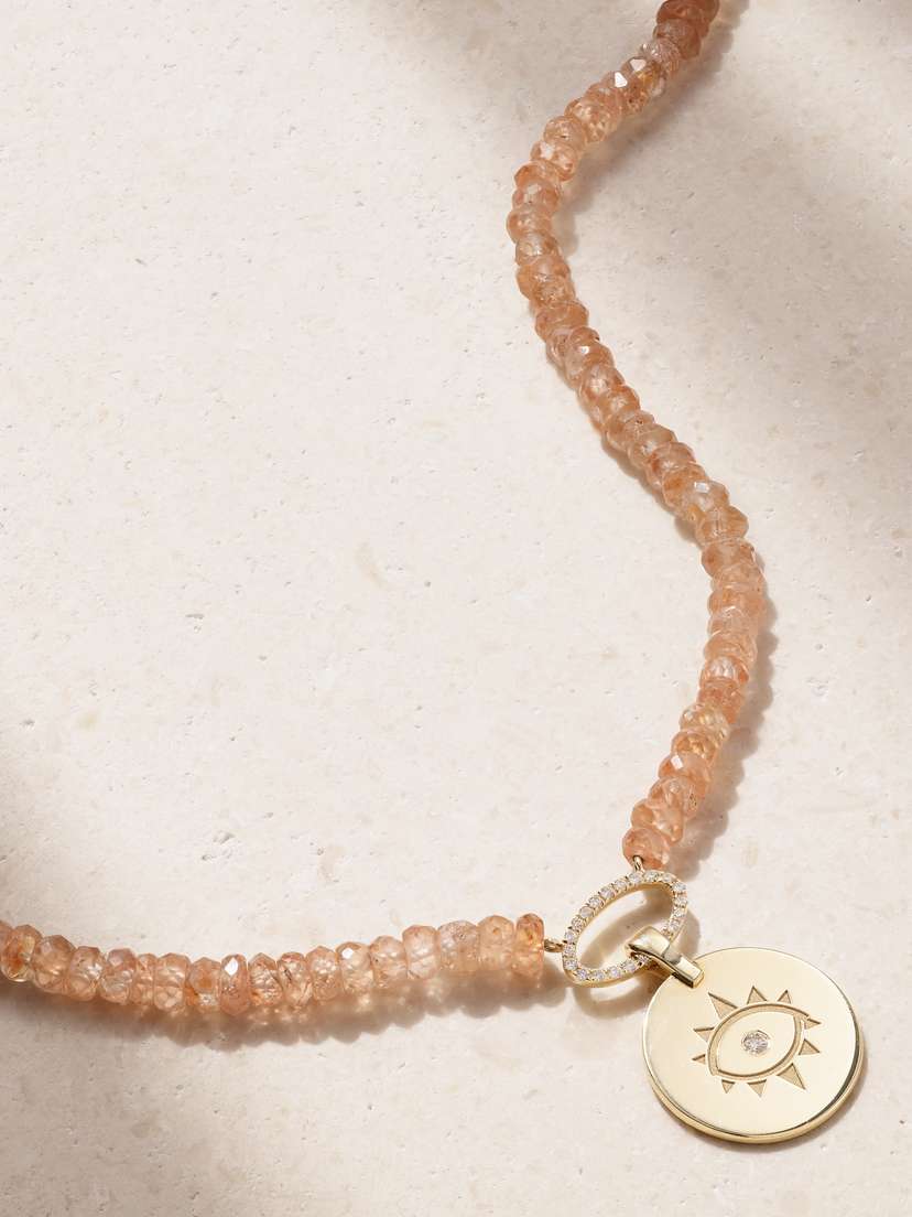 Diane Kordas Evil Eye 14-karat Gold, Zircon And Diamond Necklace