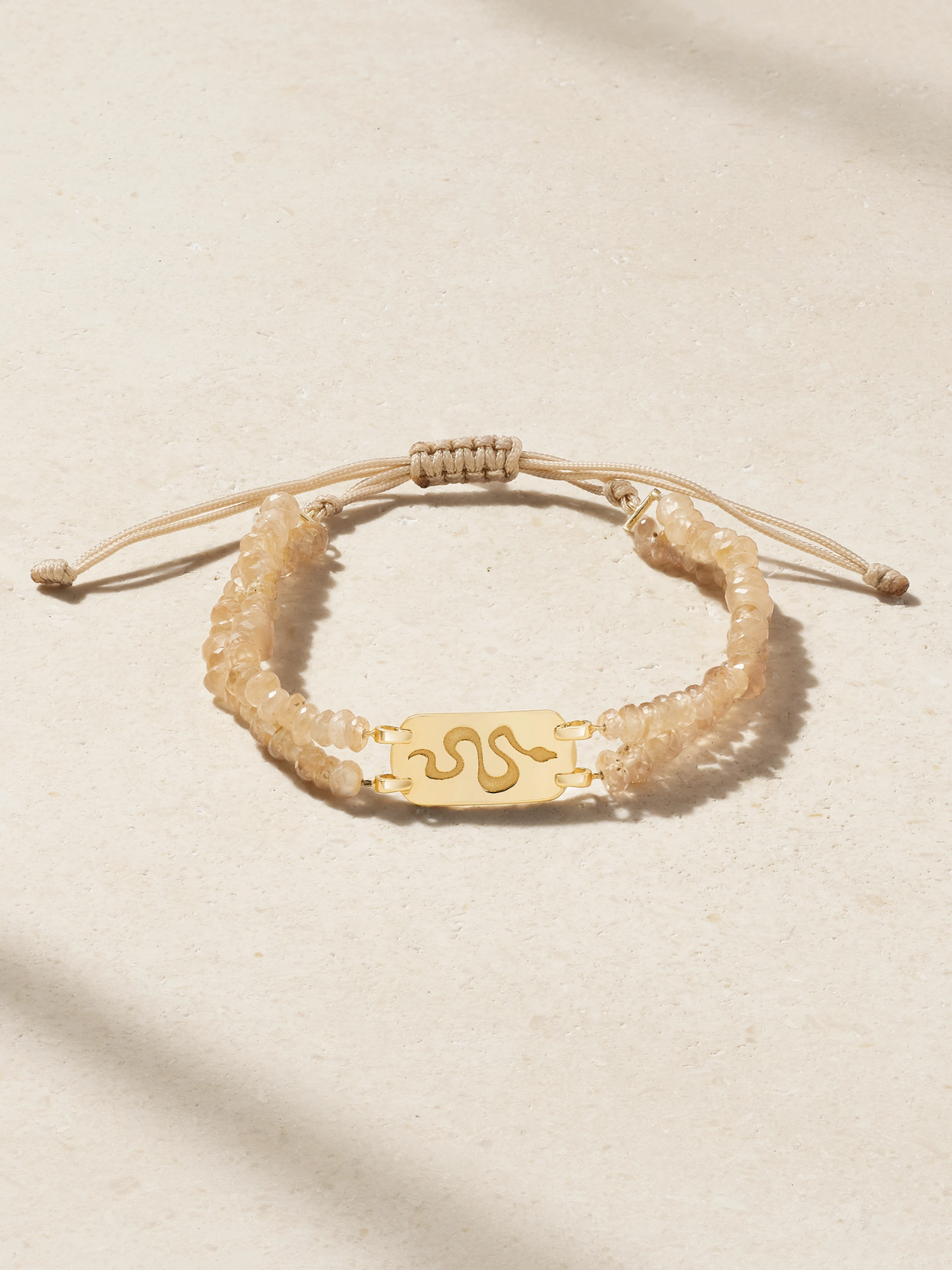 Diane Kordas Double Strand 14-karat Gold, Zircon And Cord Bracelet