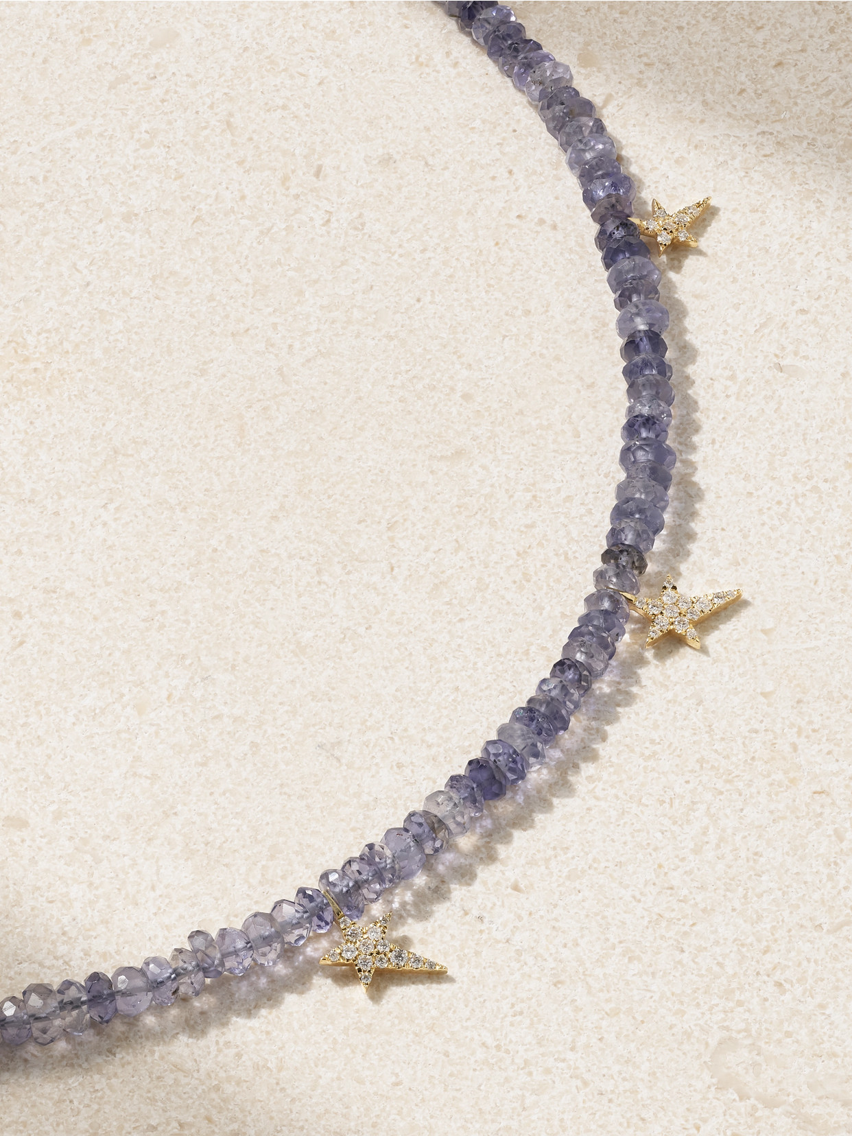 Diane Kordas Star 18-karat Gold, Iolite And Diamond Necklace In Gold