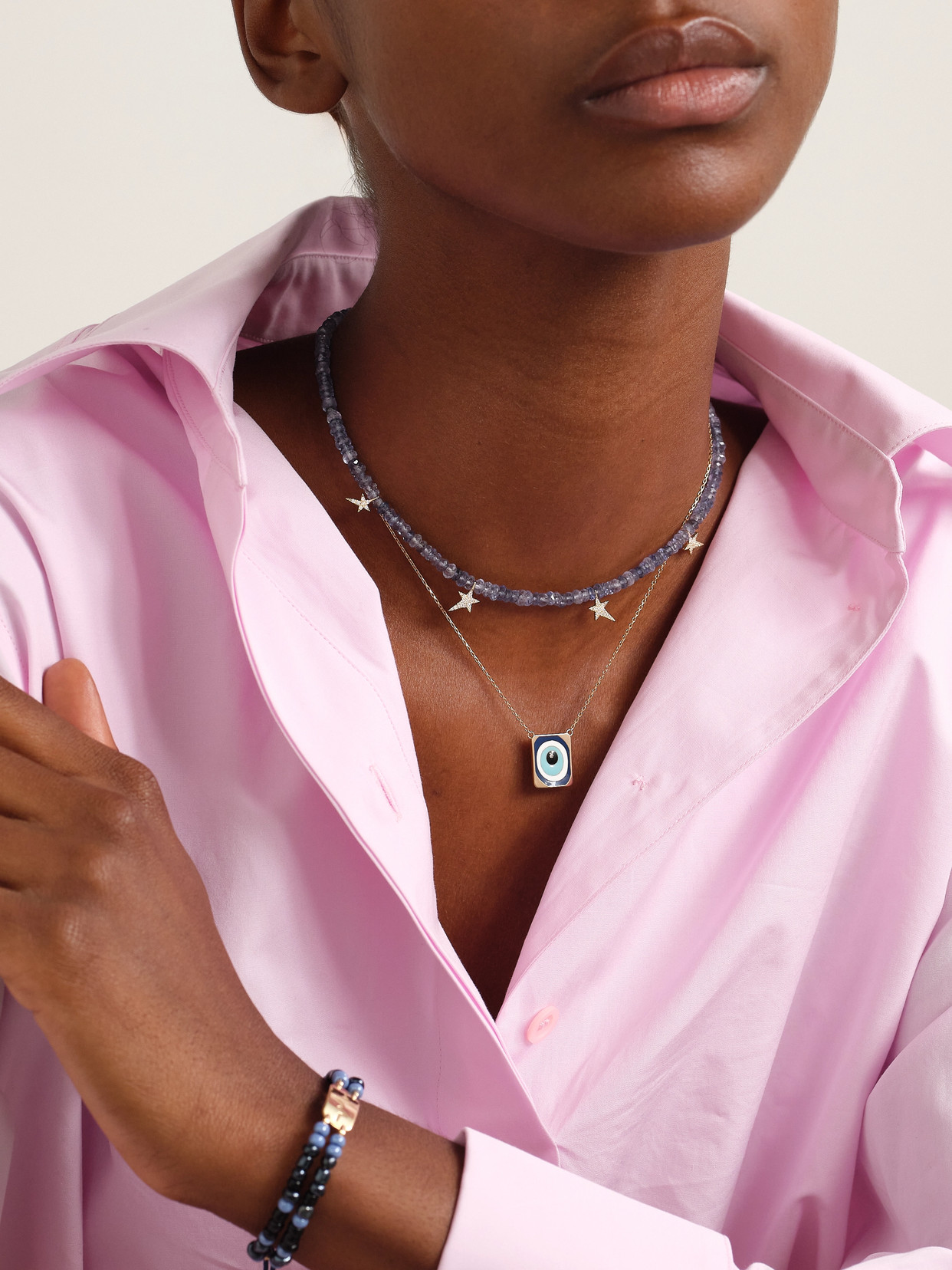 Diane Kordas Star 18-karat Gold, Iolite And Diamond Necklace In Gold