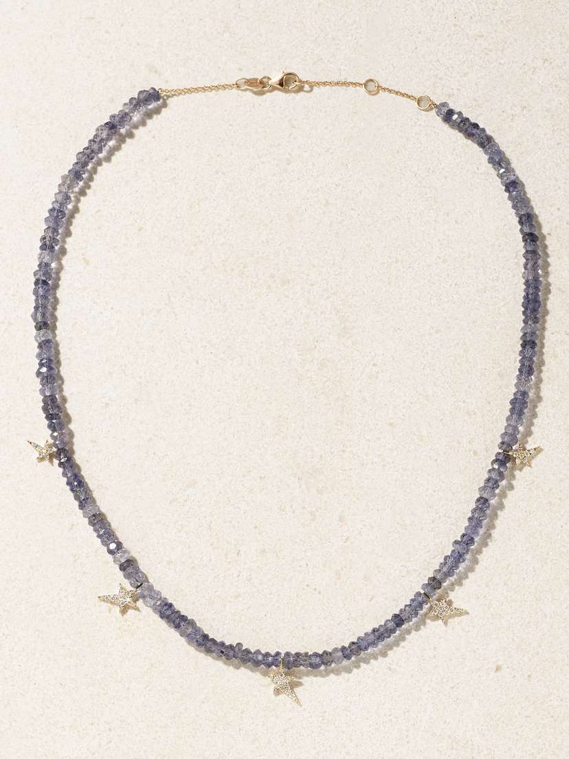 Diane Kordas Star 18-karat Gold, Iolite And Diamond Necklace