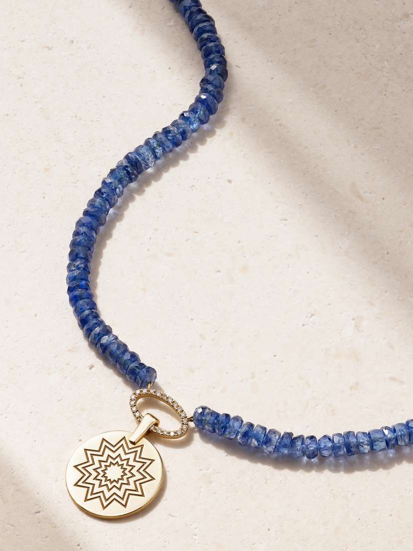Diane Kordas 14-karat Gold, Kyanite And Diamond Necklace