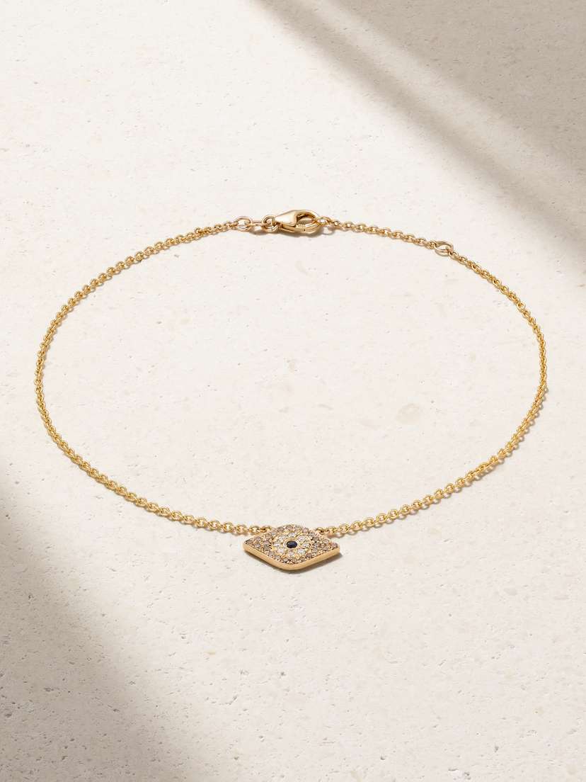 Diane Kordas Evil Eye 14-karat Gold Diamond Anklet
