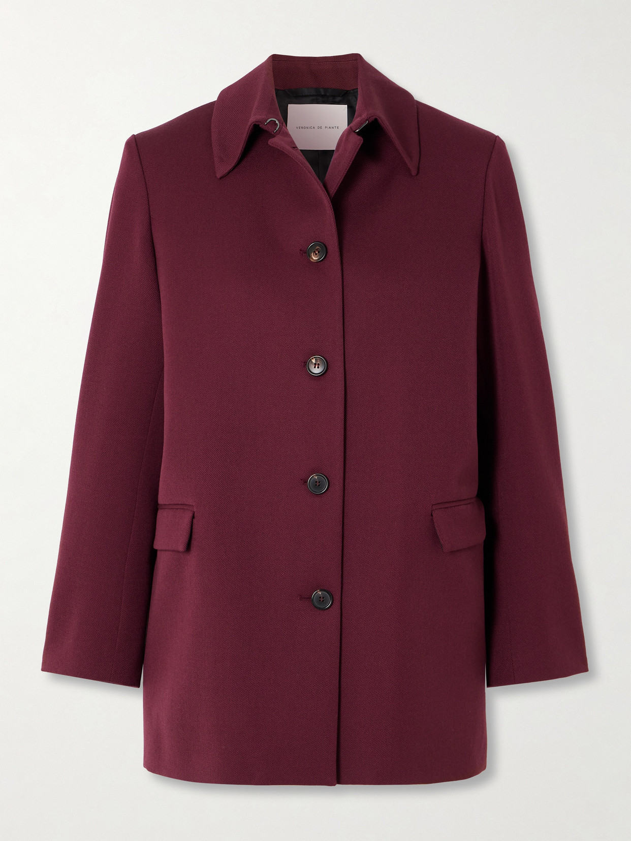 Veronica De Piante Klara Wool-twill Jacket In Burgundy