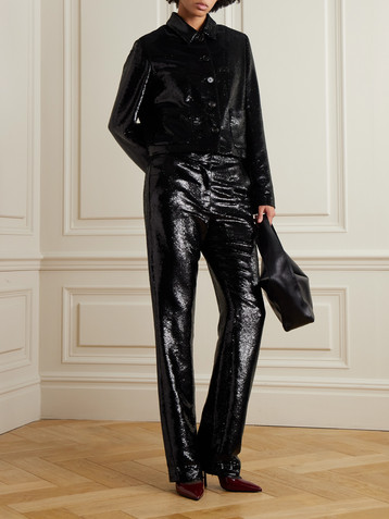 Veronica De Piante Ines cropped sequined crepe jacket