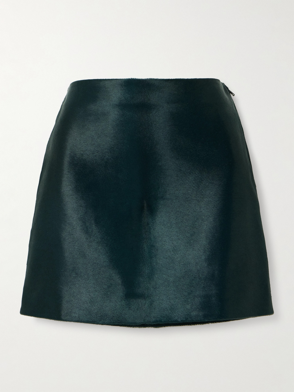 Veronica De Piante Cecily Calf Hair Mini Skirt In Green