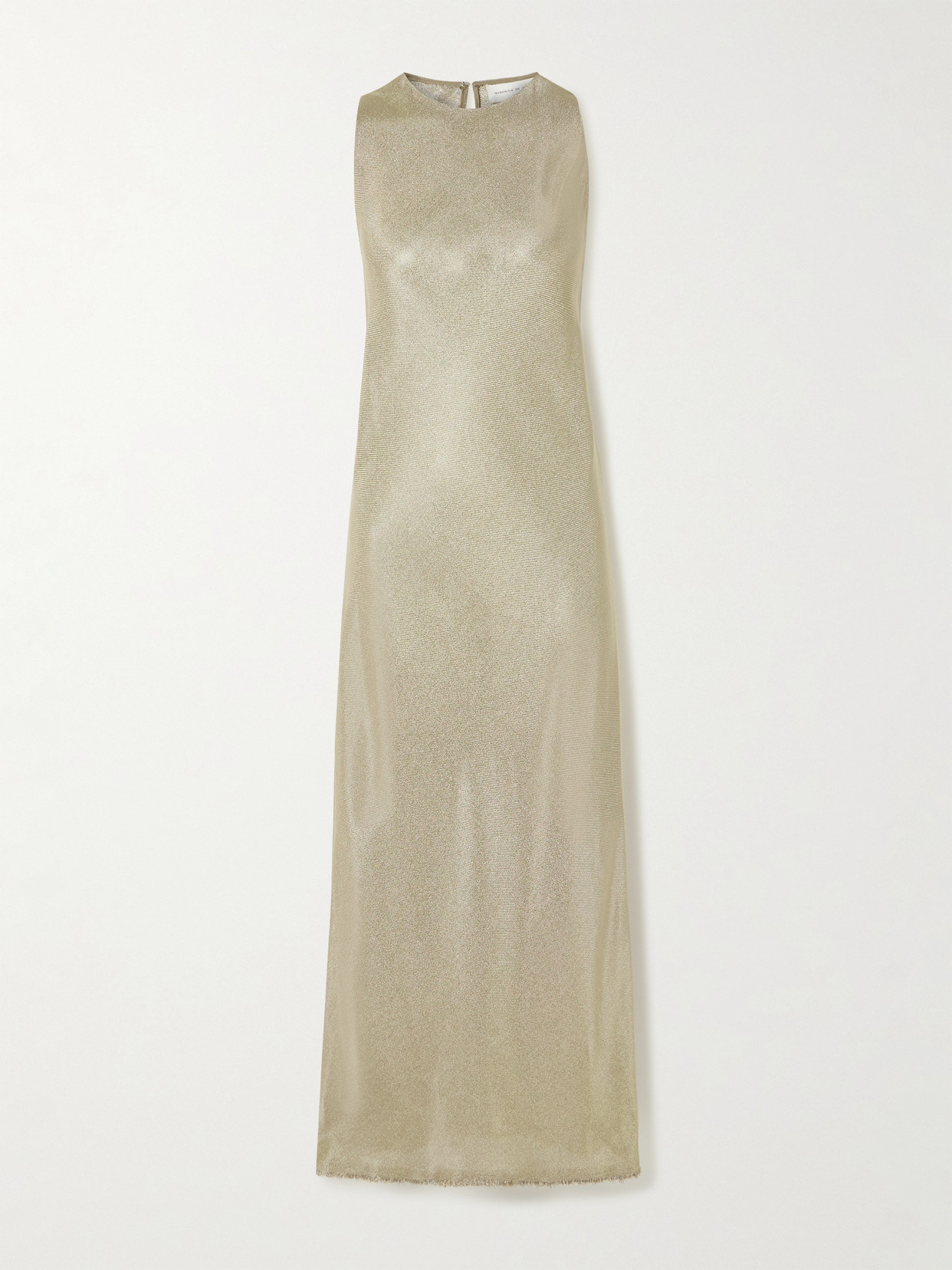 Veronica De Piante Metallic Twill Maxi Dress In Gold