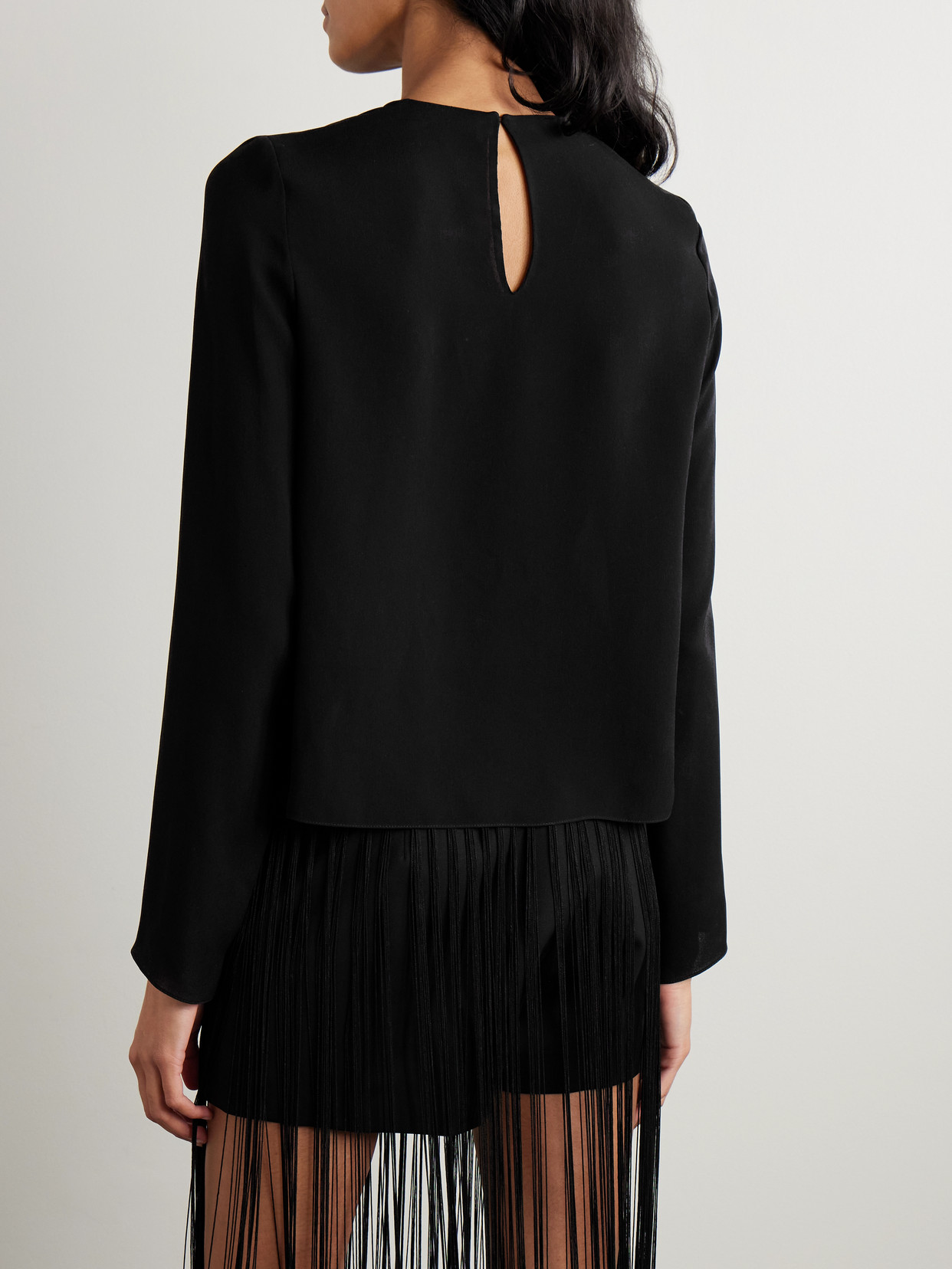 Veronica De Piante Alana Silk-georgette Blouse In Black