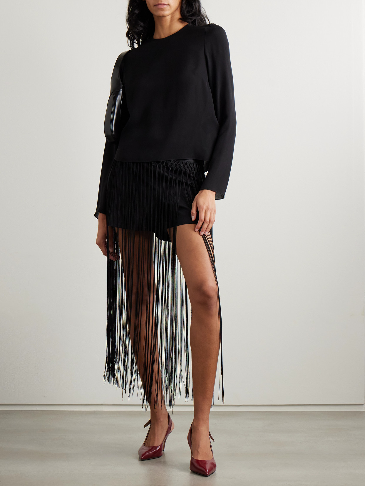 Veronica De Piante Alana Silk-georgette Blouse In Black