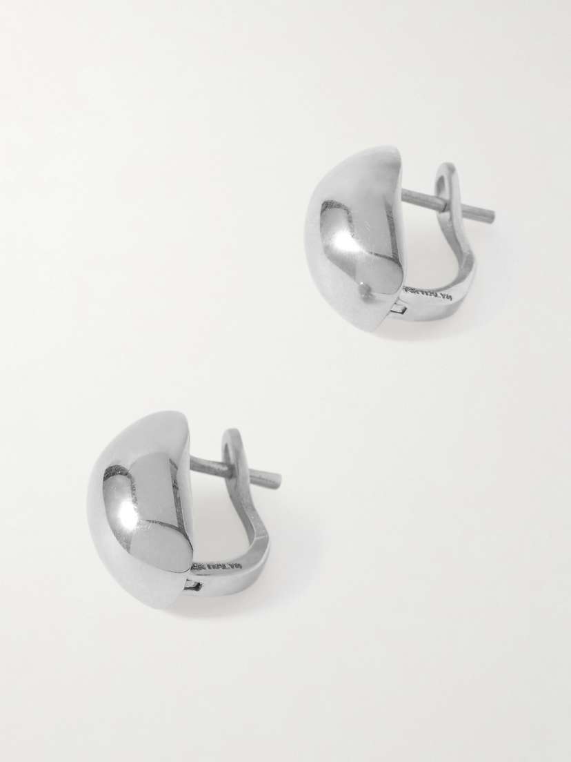 Loren Stewart Puff Sterling Silver Hoop Earrings