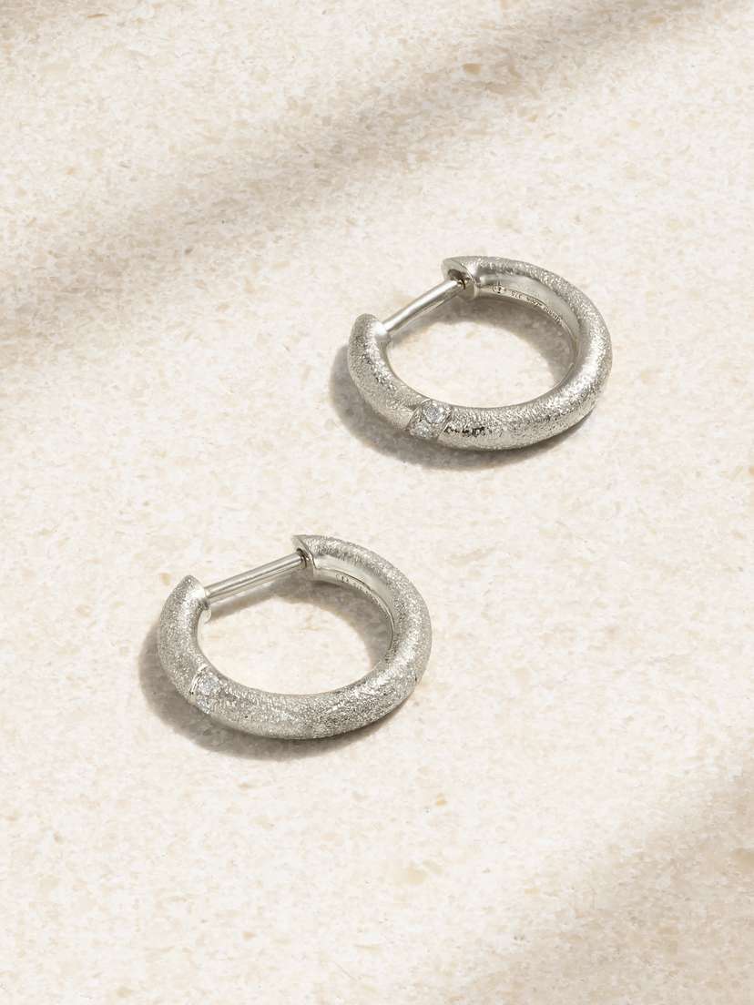 Yvonne Léon 9-karat White Gold Diamond Hoop Earrings