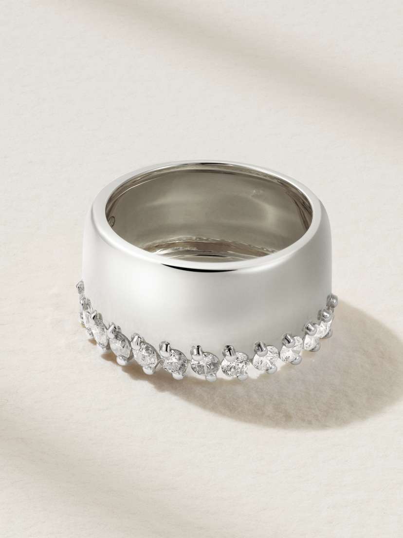 Yvonne Léon Grignotée 18-karat White Gold Diamond Ring