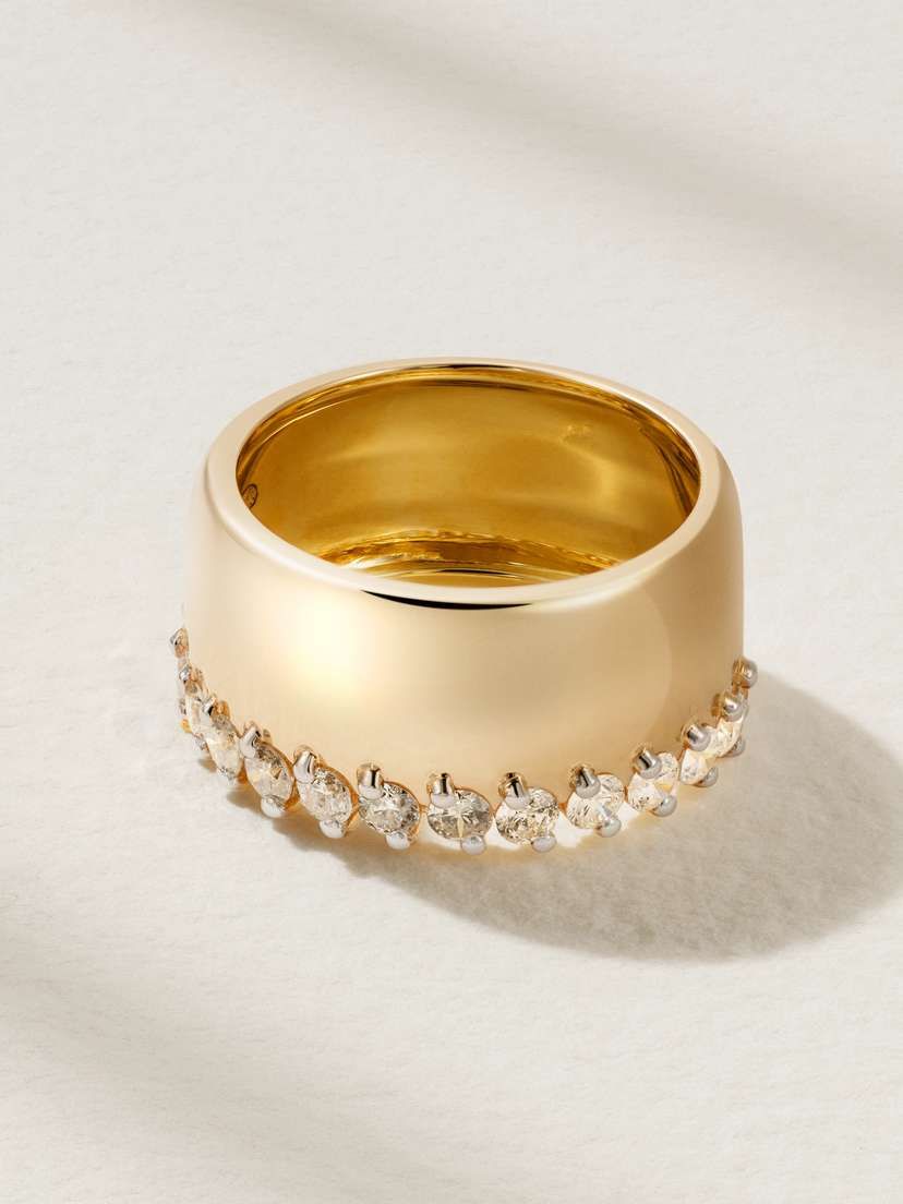 Yvonne Léon Grignotée 18-karat Gold Diamond Ring
