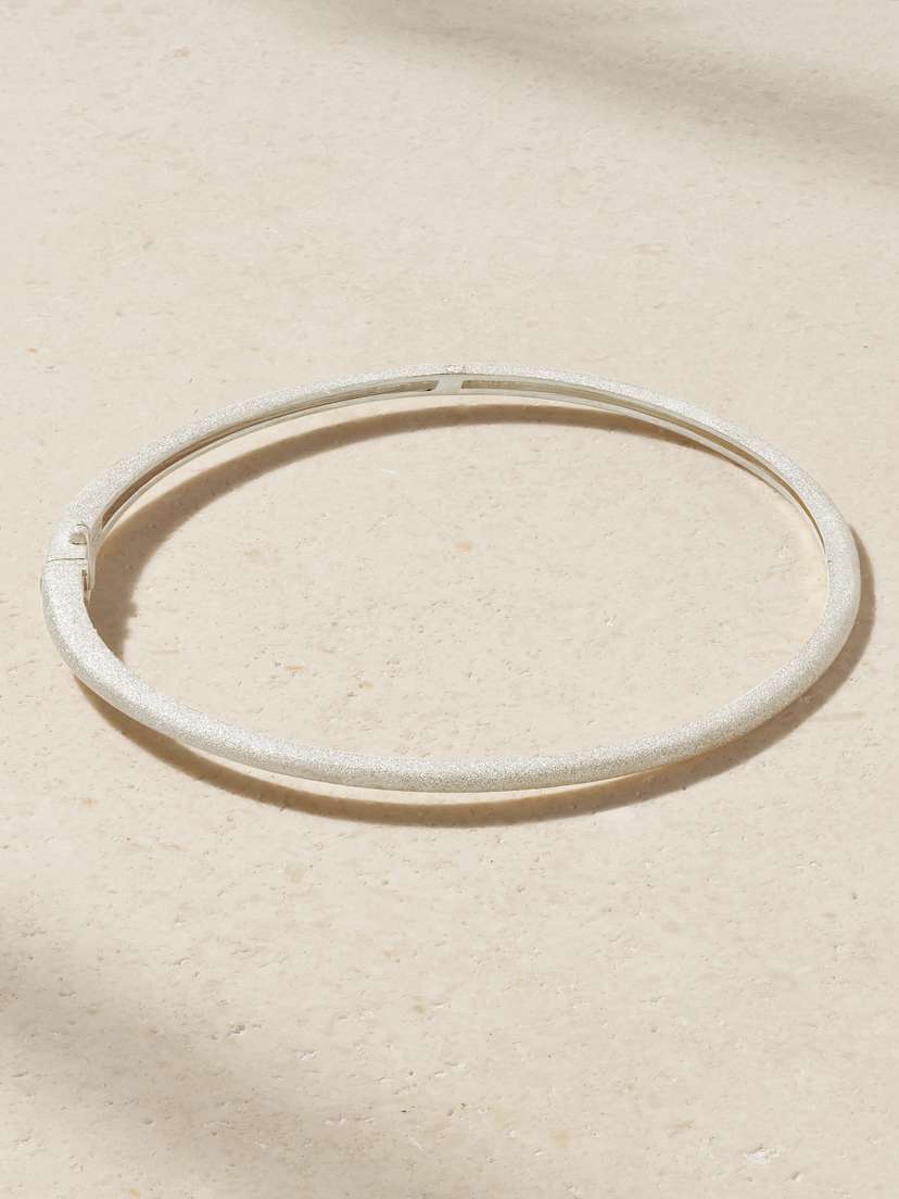 Yvonne Léon Jonc Mini 9-karat White Gold Diamond Bracelet