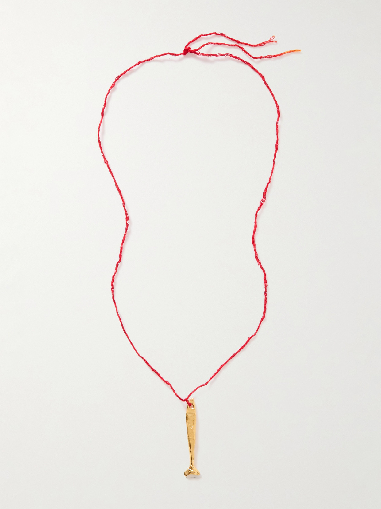 Alighieri The Catch Of The Day Gold-plated And Cord Necklace In Red