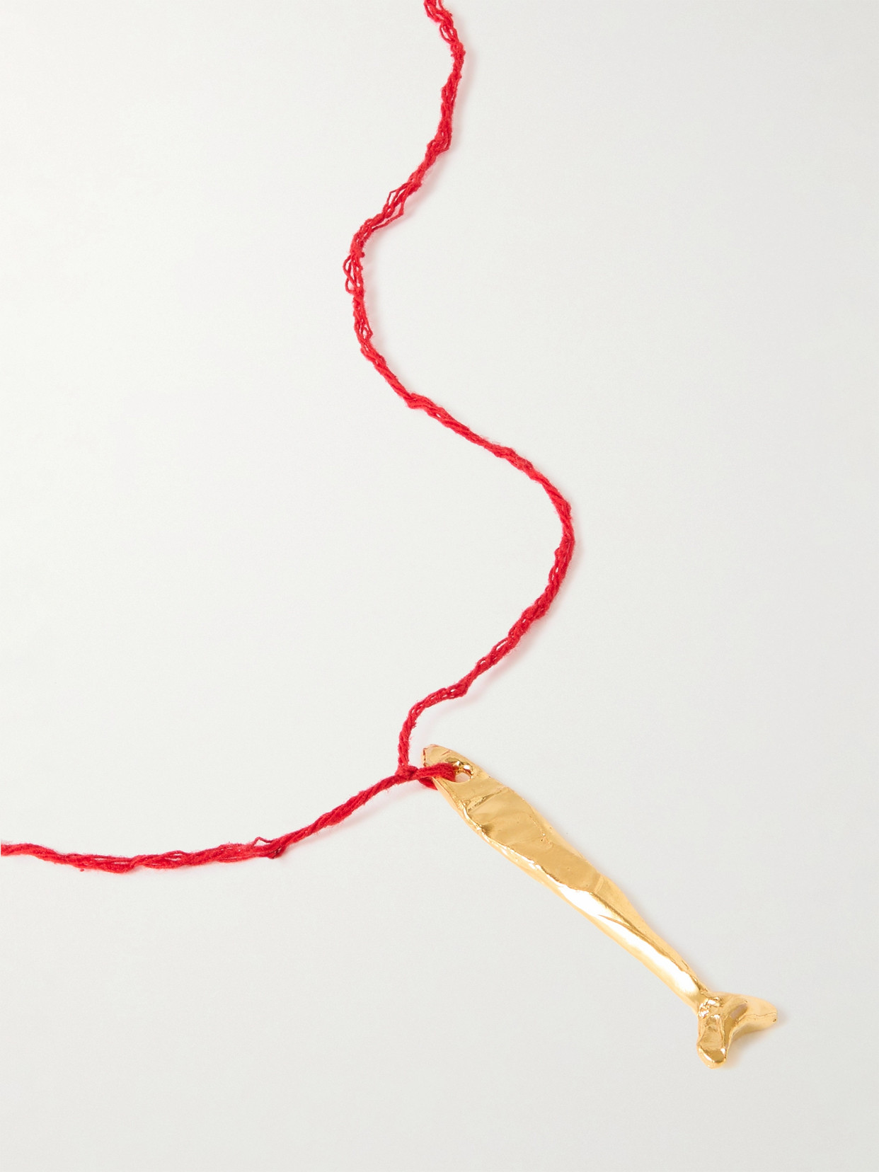 Alighieri The Catch Of The Day Gold-plated And Cord Necklace In Red