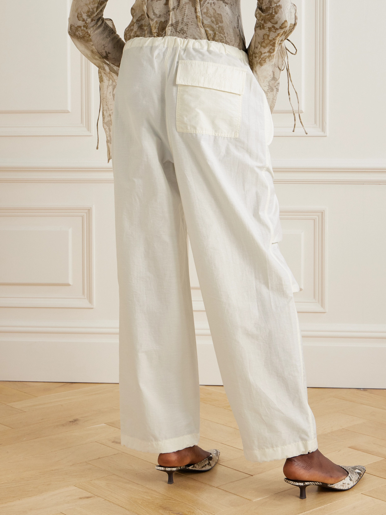 Acne Studios Off-white Relaxed Fit Trousers In White