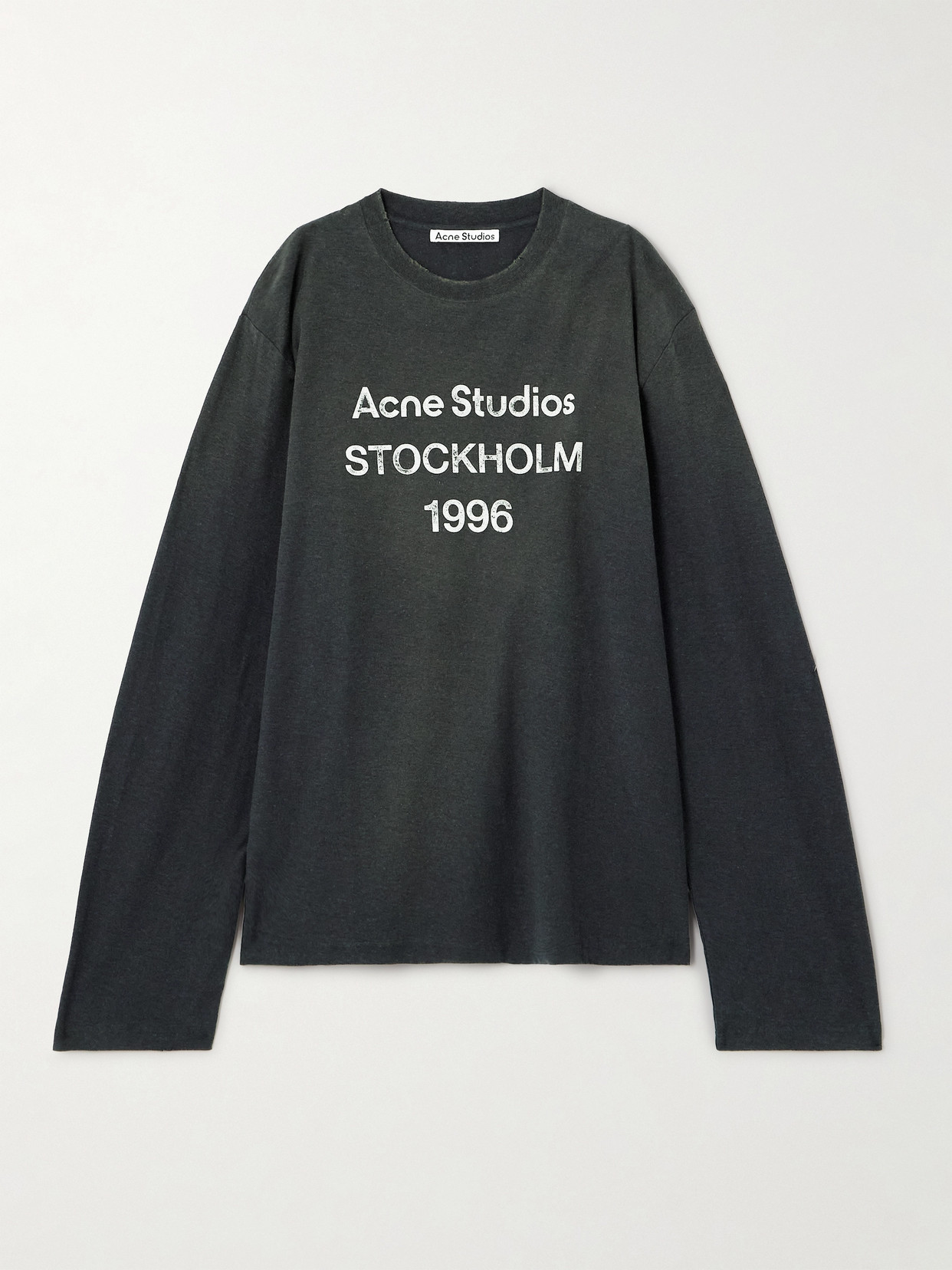 Acne Studios - Logo-print Organic Cotton And Hemp-blend Jersey Sweater - Black